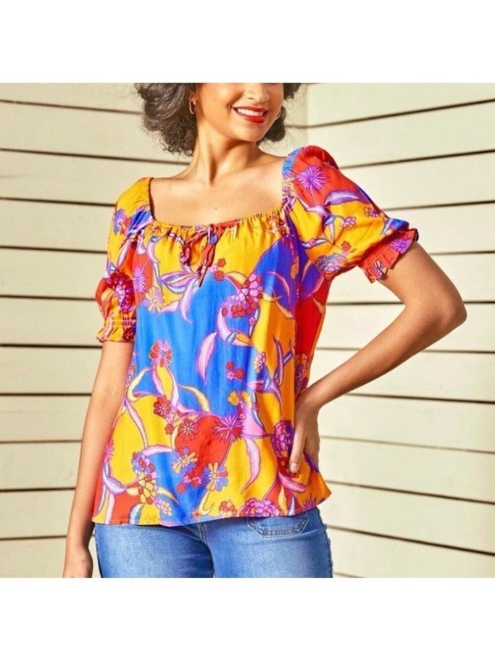 ModCloth Peasant Top 2X Floral